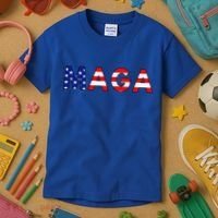 Maga American Flag Kids T-Shirt thumb 3