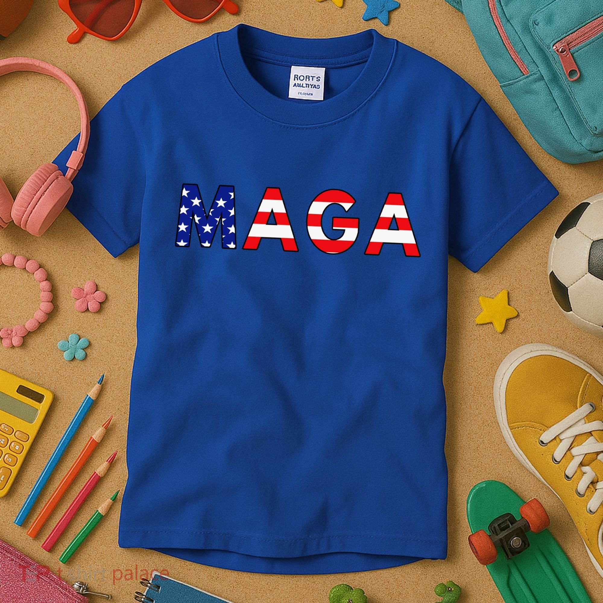 Maga American Flag Kids T-Shirt
