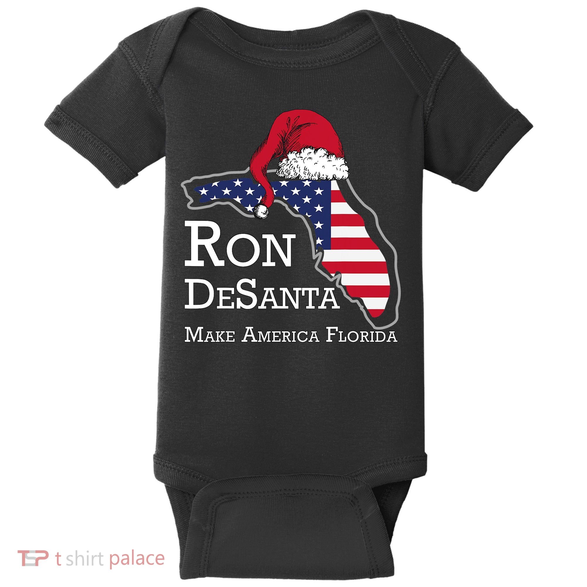 Make America Florida Ron DeSanta DeSantis Election Christmas Baby Bodysuit