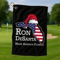 Make America Florida Ron DeSanta DeSantis Election Christmas Golf Towel thumb 1