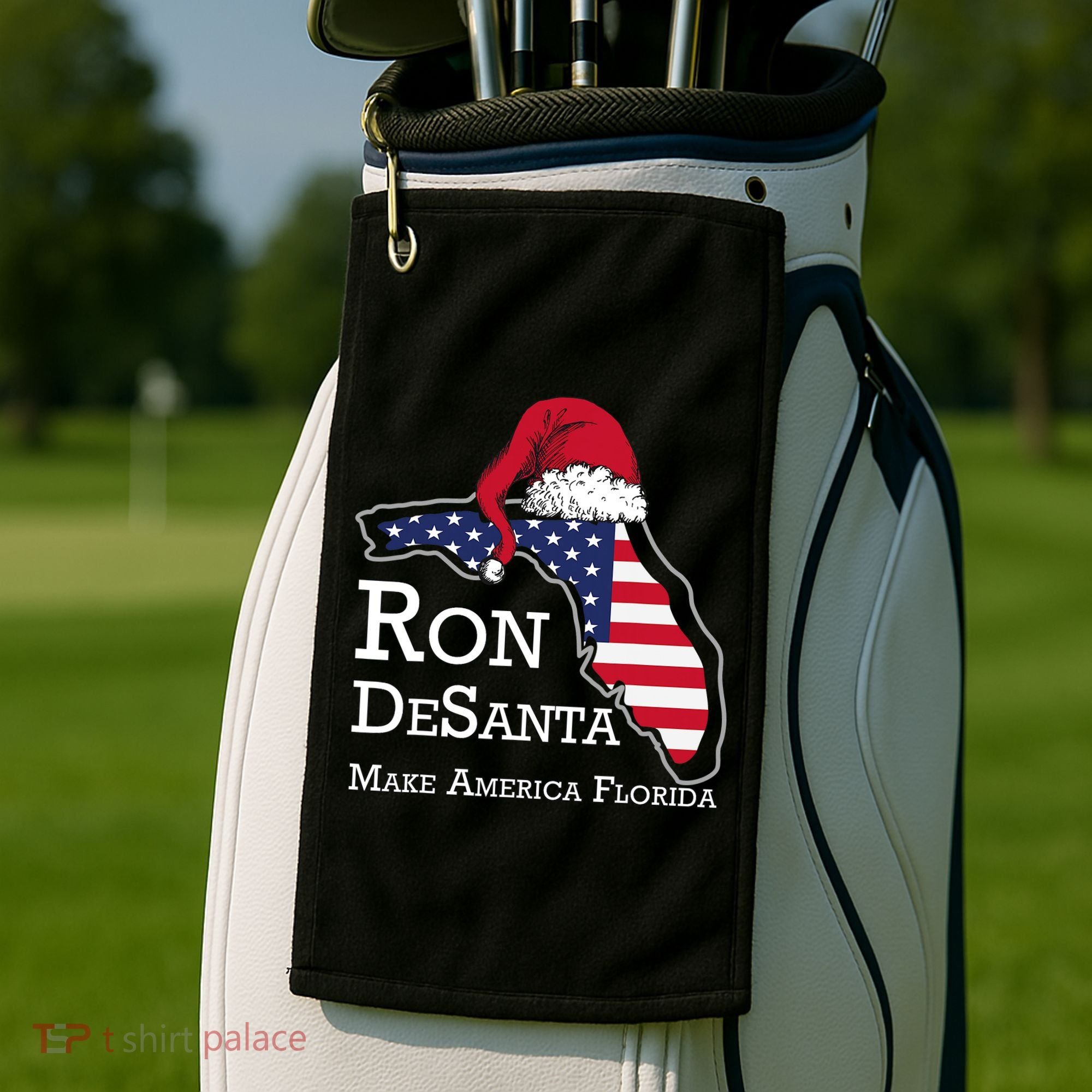 Make America Florida Ron DeSanta DeSantis Election Christmas Golf Towel