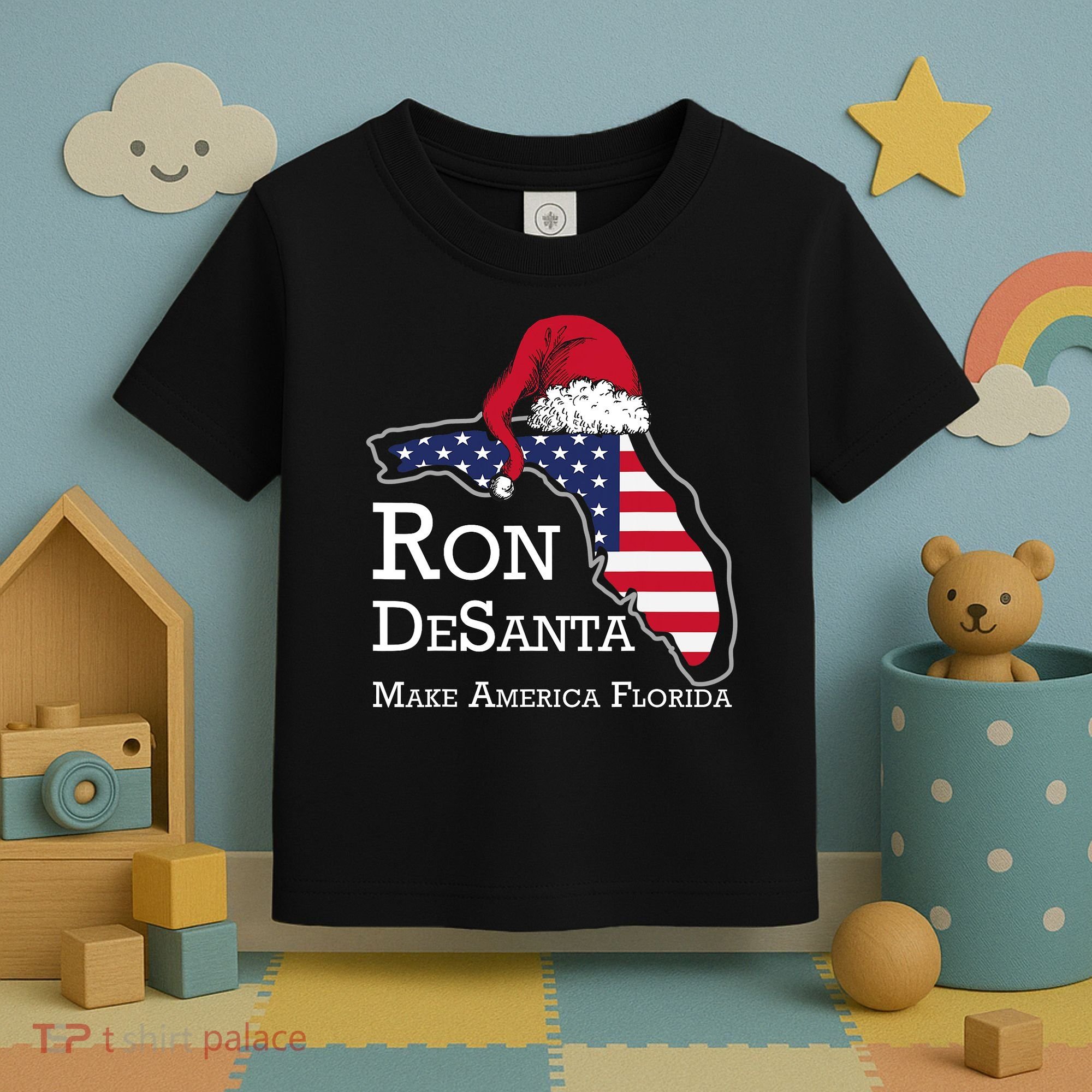 Make America Florida Ron DeSanta DeSantis Election Christmas Toddler T-Shirt