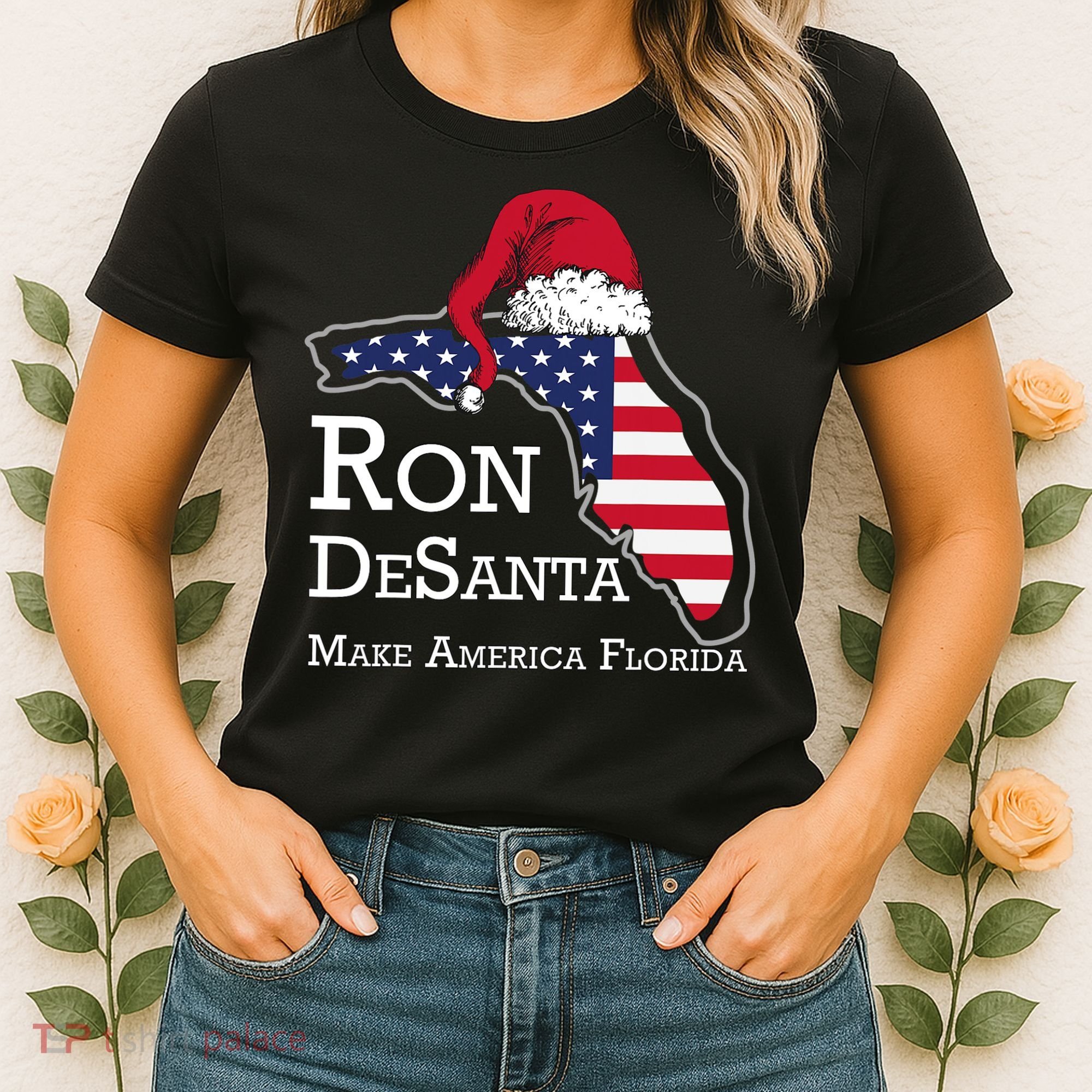 Make America Florida Ron DeSanta DeSantis Election Christmas Women's T-Shirt