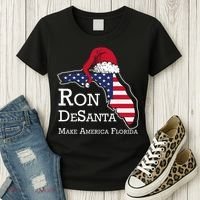 Make America Florida Ron DeSanta DeSantis Election Christmas Women's T-Shirt thumb 3