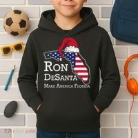 Make America Florida Ron DeSanta DeSantis Election Christmas Kids Hoodie thumb 2