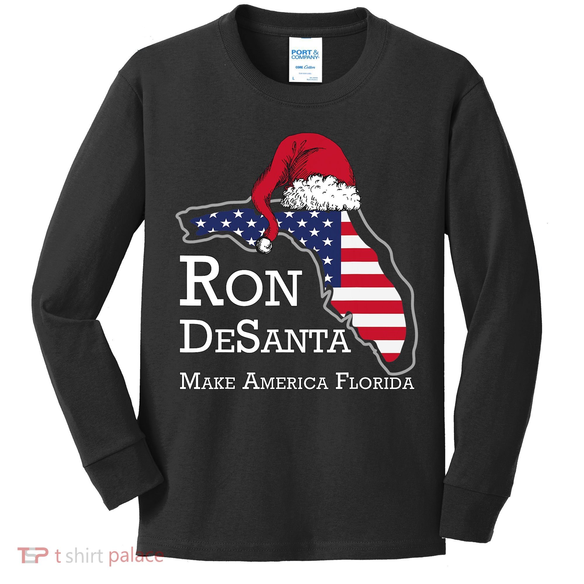 Make America Florida Ron DeSanta DeSantis Election Christmas Kids Long Sleeve Shirt