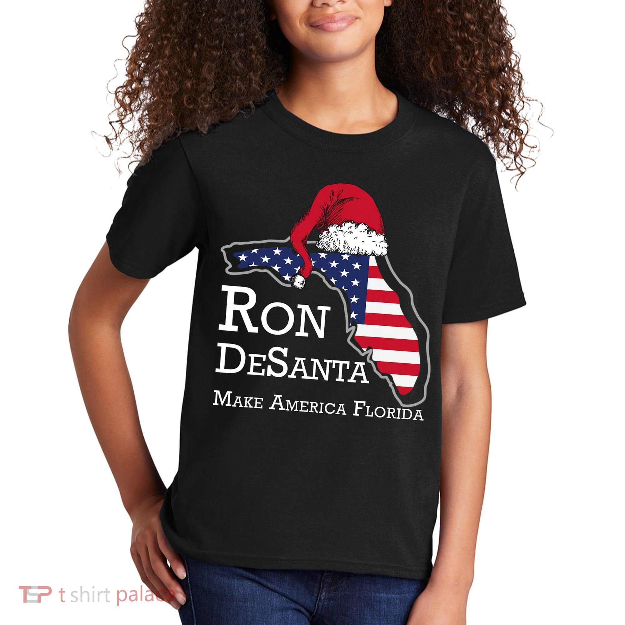 Make America Florida Ron DeSanta DeSantis Election Christmas Kids T-Shirt