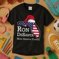 Make America Florida Ron DeSanta DeSantis Election Christmas Kids T-Shirt thumb 3
