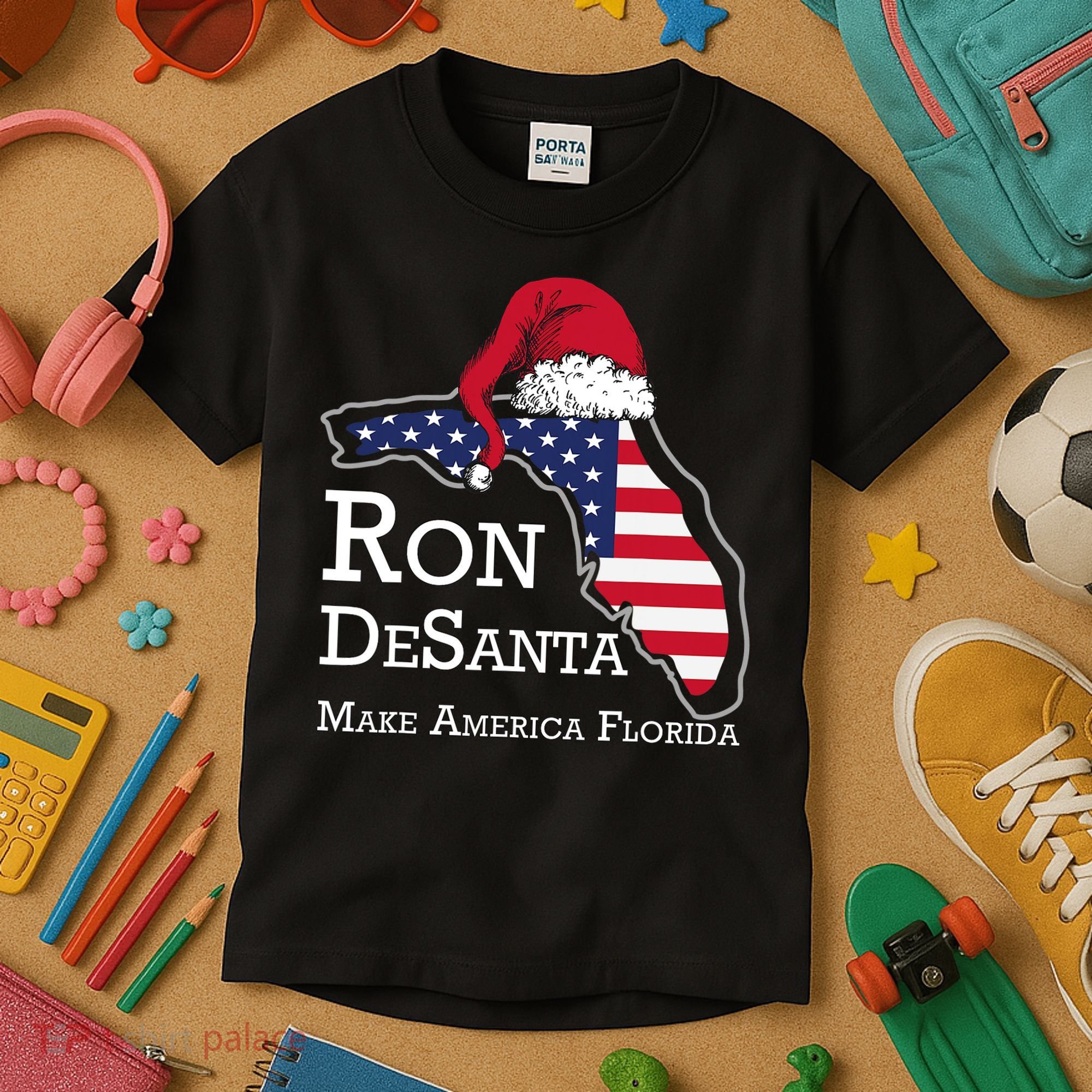 Make America Florida Ron DeSanta DeSantis Election Christmas Kids T-Shirt