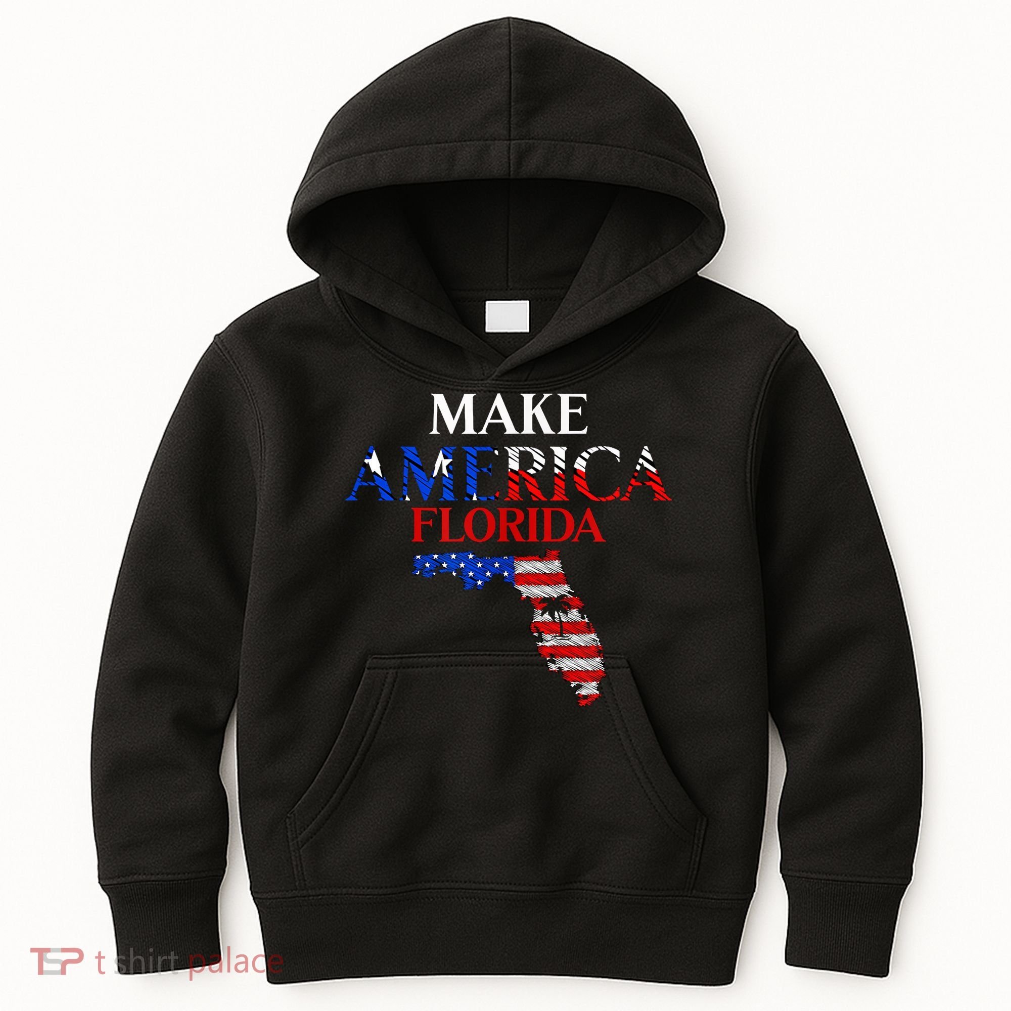 Make America Florida Funny Patriotic Freedom USA Kids Hoodie