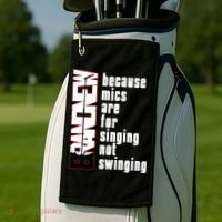Mics Are For Singing Not Swinging Golf Towel thumb 2