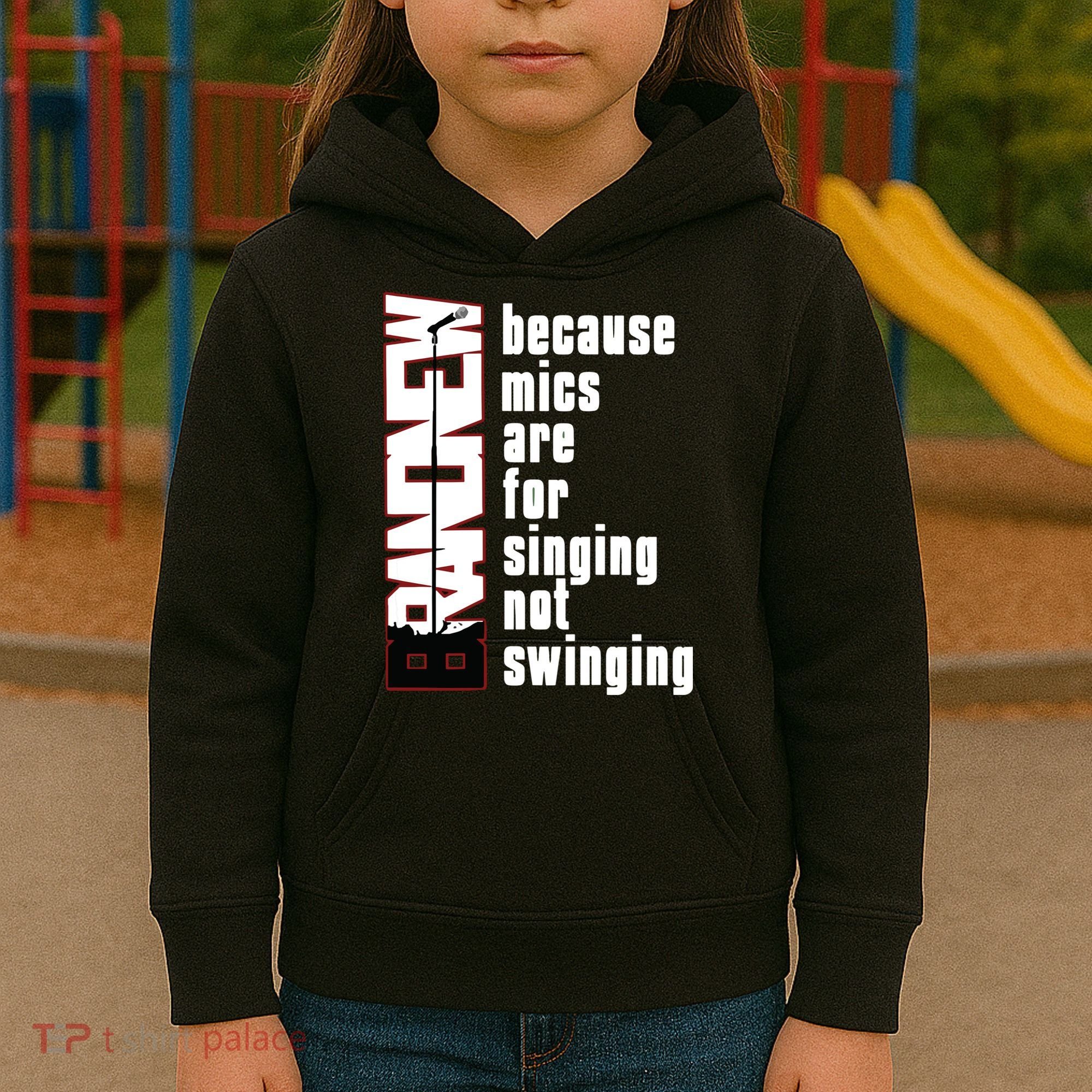 Mics Are For Singing Not Swinging Kids Hoodie