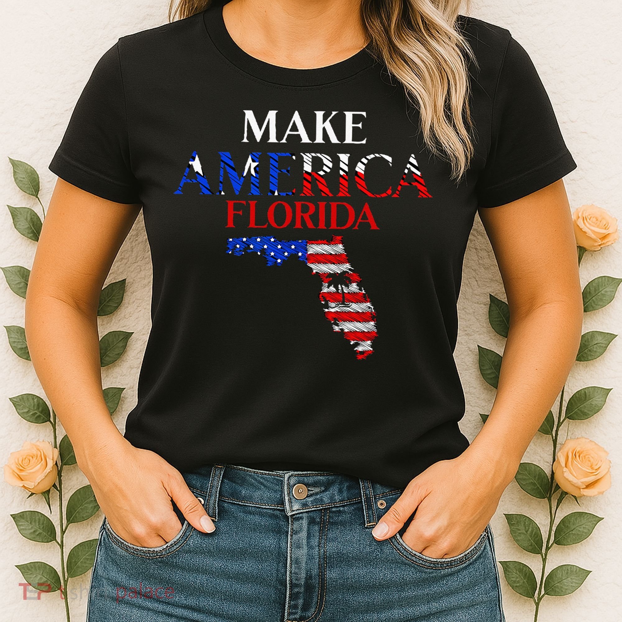 Make America Florida Funny Patriotic Freedom USA Women's T-Shirt