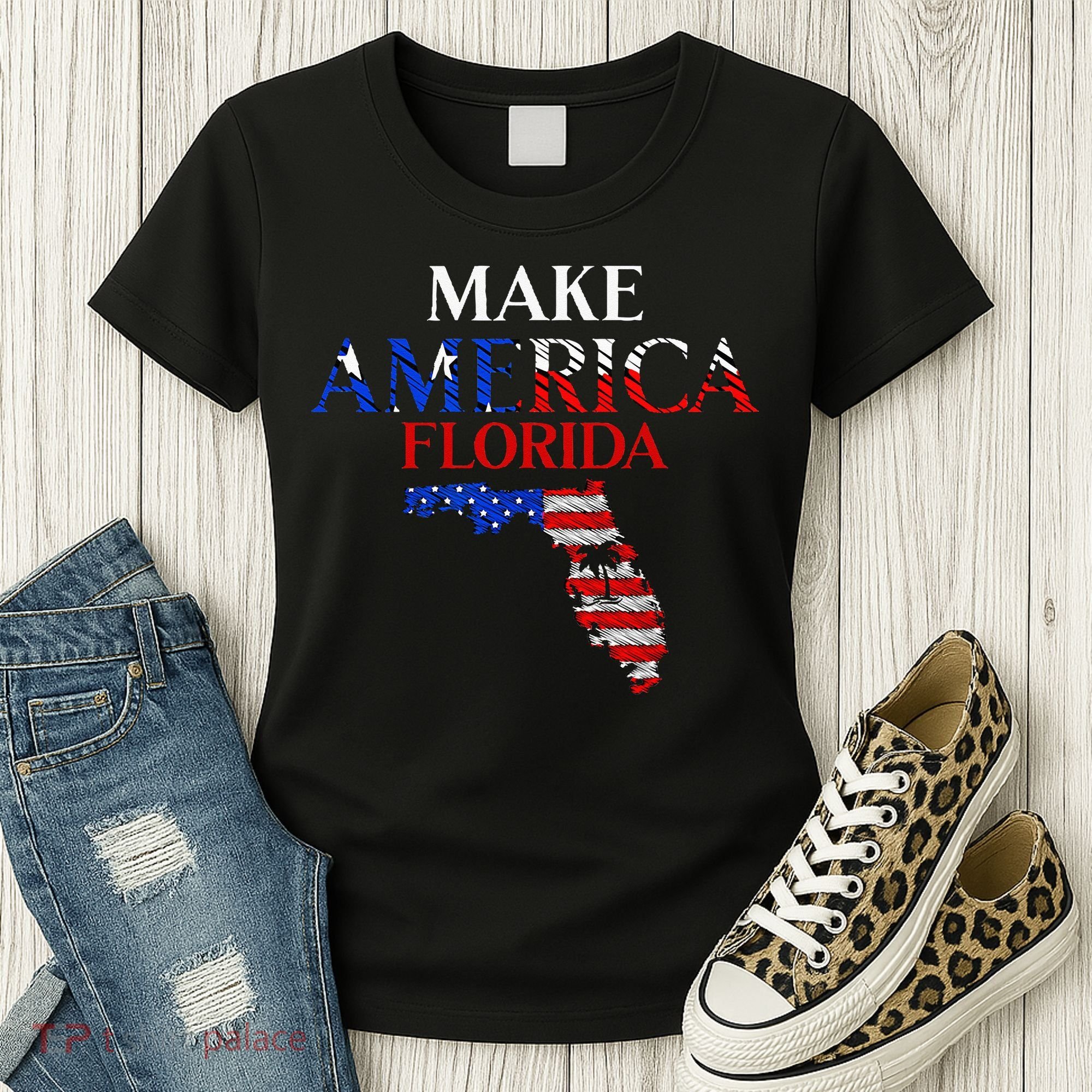 Make America Florida Funny Patriotic Freedom USA Women's T-Shirt