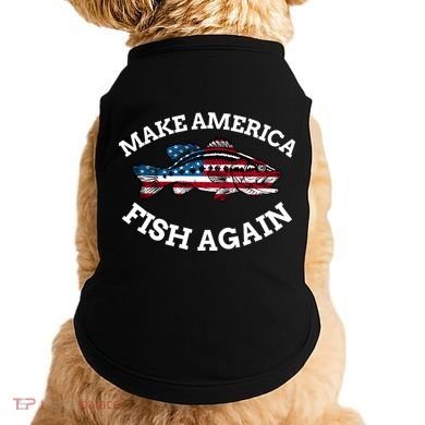 Make America Fish Again Fisherman USA Doggie Tank