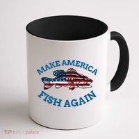 Make America Fish Again Fisherman USA Coffee Mug thumb 1