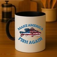 Make America Fish Again Fisherman USA Coffee Mug thumb 4