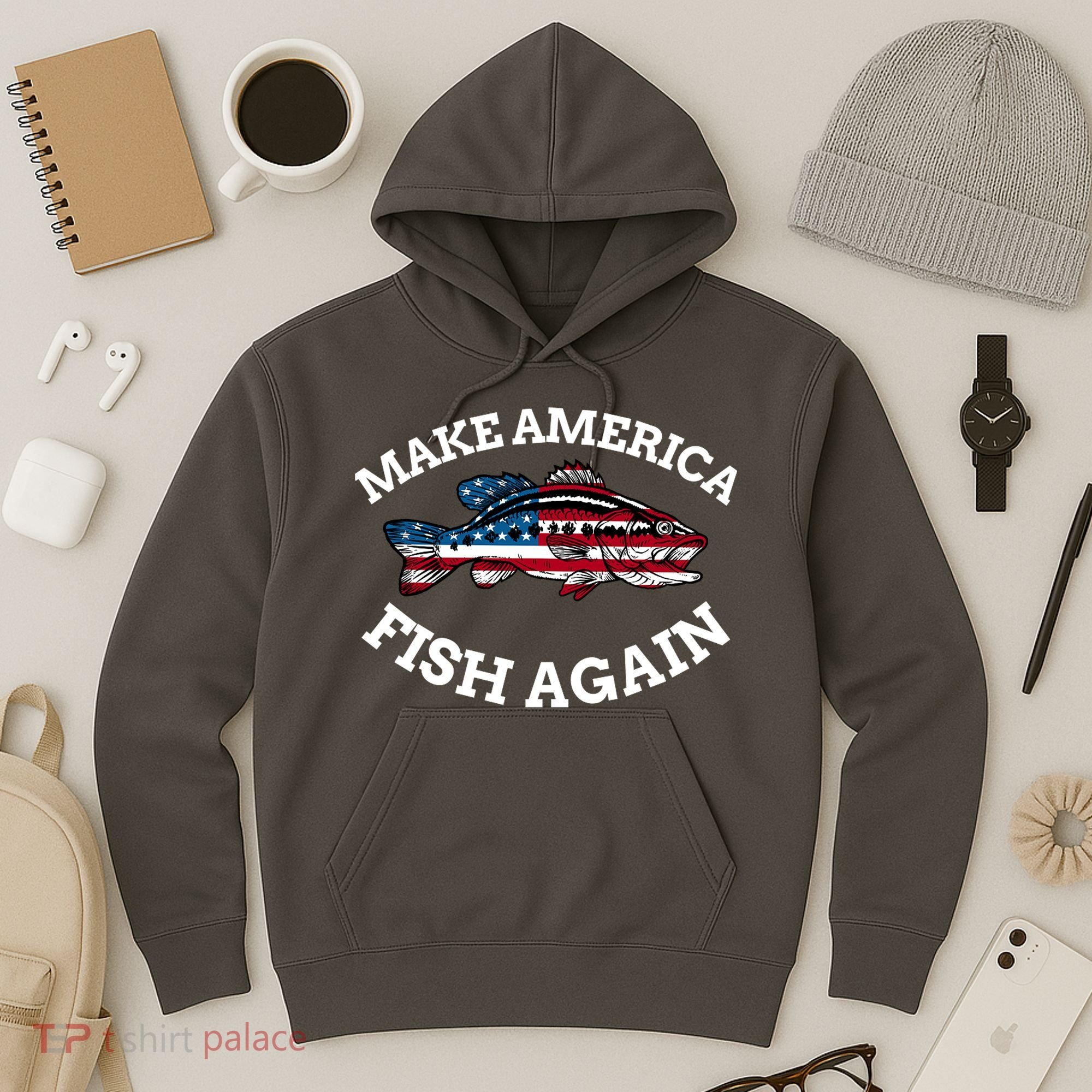 Make America Fish Again Fisherman USA Hoodie
