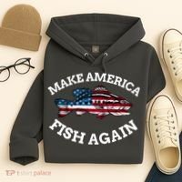 Make America Fish Again Fisherman USA Hoodie thumb 4