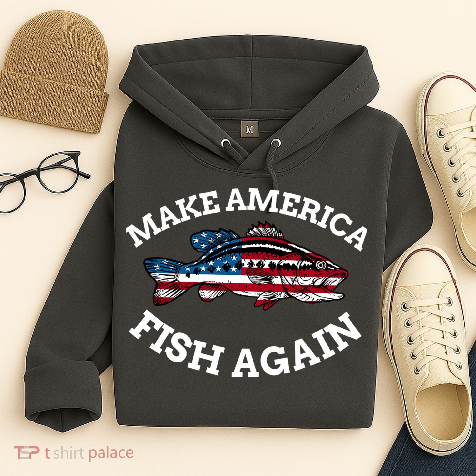 Make America Fish Again Fisherman USA Hoodie