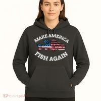 Make America Fish Again Fisherman USA Hoodie thumb 5