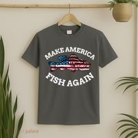 Make America Fish Again Fisherman USA T-Shirt thumb 2