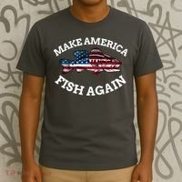 Make America Fish Again Fisherman USA T-Shirt thumb 3