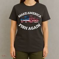 Make America Fish Again Fisherman USA T-Shirt thumb 4