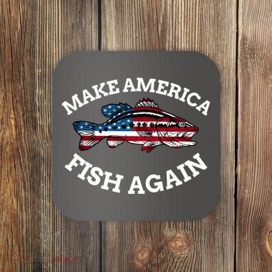 Make America Fish Again Fisherman USA Coaster