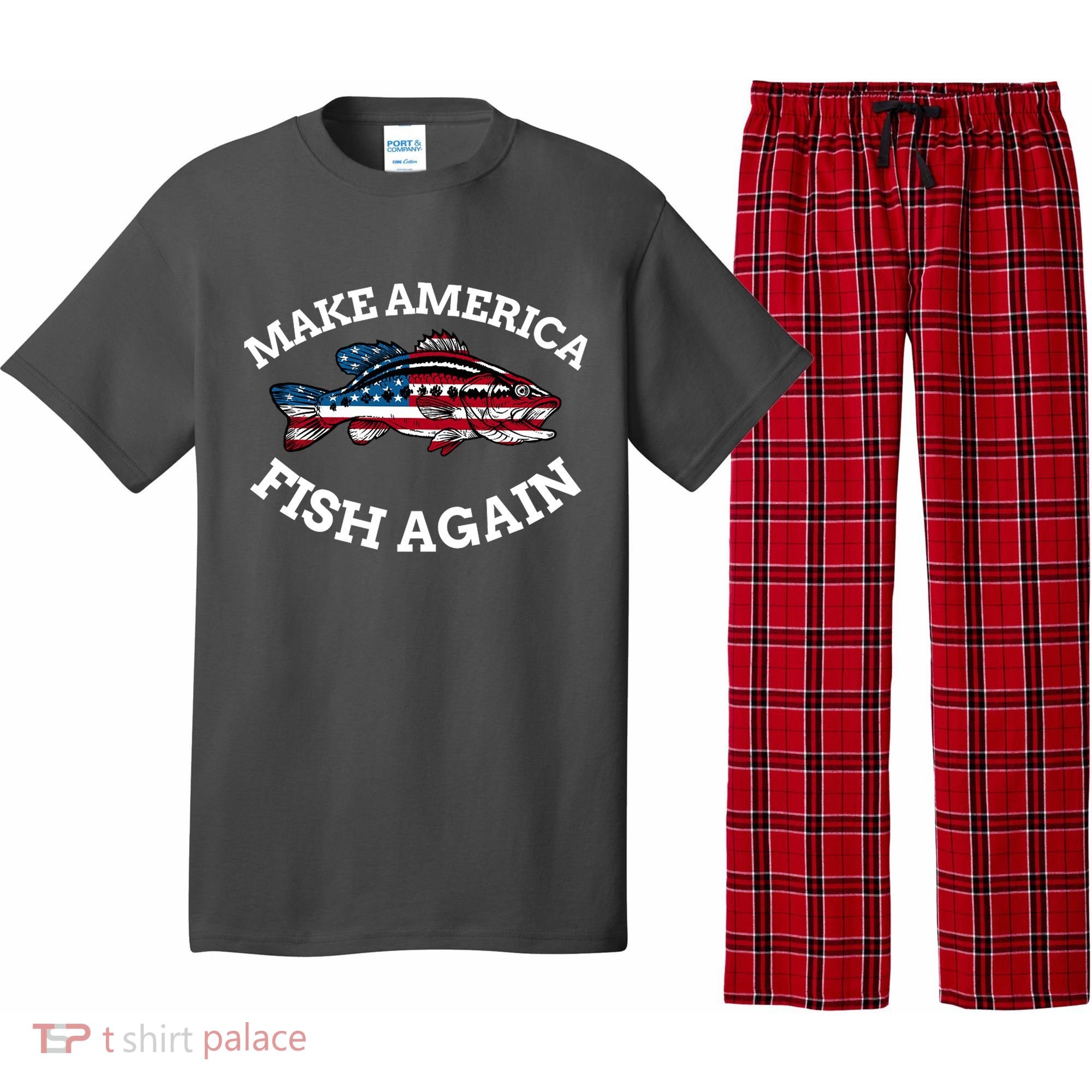 Make America Fish Again Fisherman USA Pajama Set