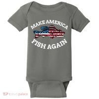 Make America Fish Again Fisherman USA Baby Bodysuit thumb 0