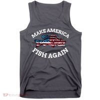 Make America Fish Again Fisherman USA Tank Top thumb 0