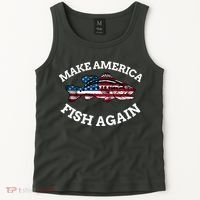 Make America Fish Again Fisherman USA Tank Top thumb 2