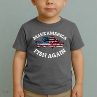 Make America Fish Again Fisherman USA Toddler T-Shirt thumb 2