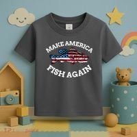 Make America Fish Again Fisherman USA Toddler T-Shirt thumb 3