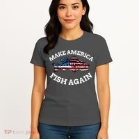 Make America Fish Again Fisherman USA Women's T-Shirt thumb 4