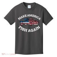 Make America Fish Again Fisherman USA Kids T-Shirt thumb 0