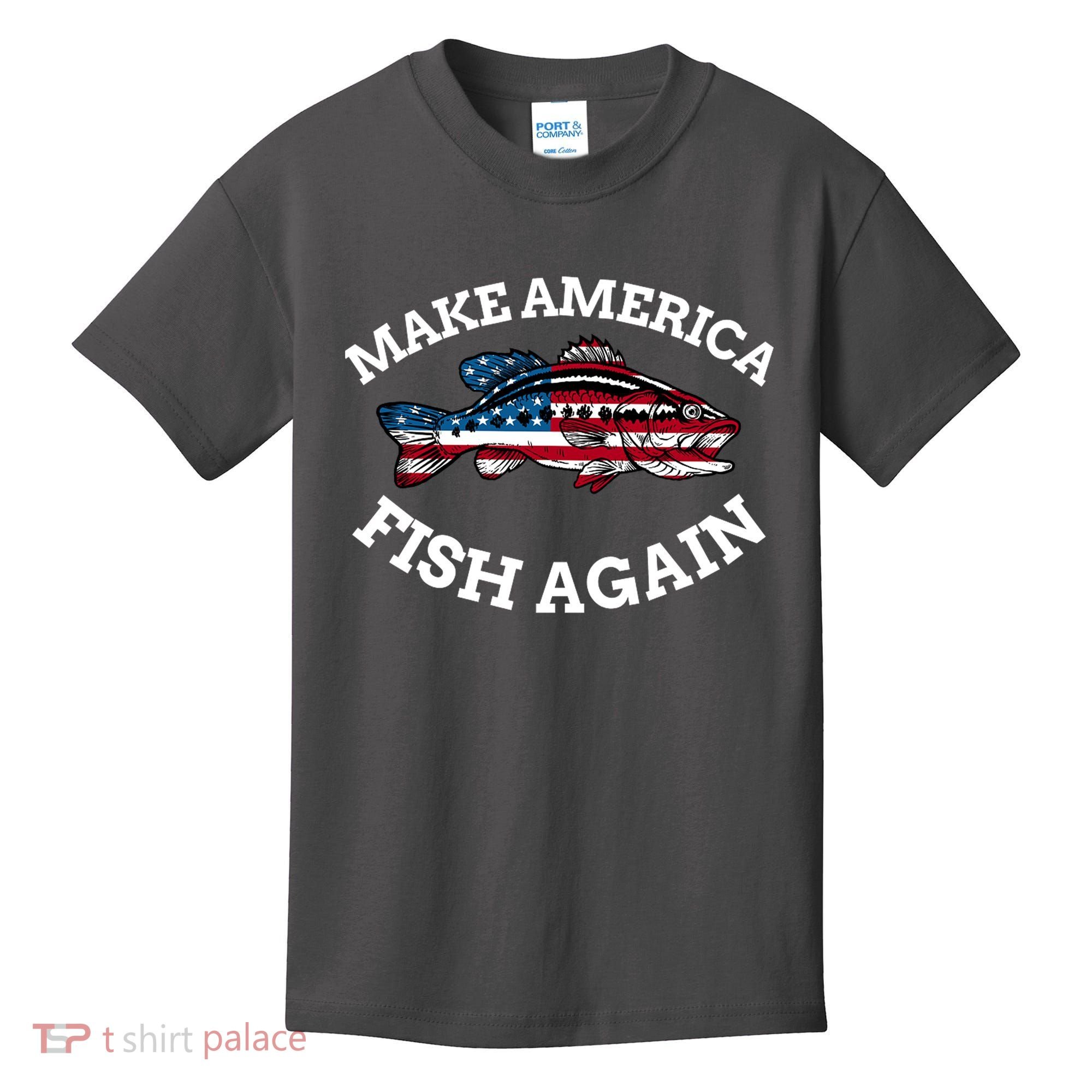 Make America Fish Again Fisherman USA Kids T-Shirt