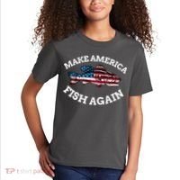 Make America Fish Again Fisherman USA Kids T-Shirt thumb 2