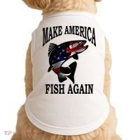 Make America Fish Again USA Fishing Gift Doggie Tank thumb 0