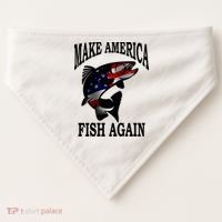 Make America Fish Again USA Fishing Gift USA-Made Doggie Bandana thumb 0