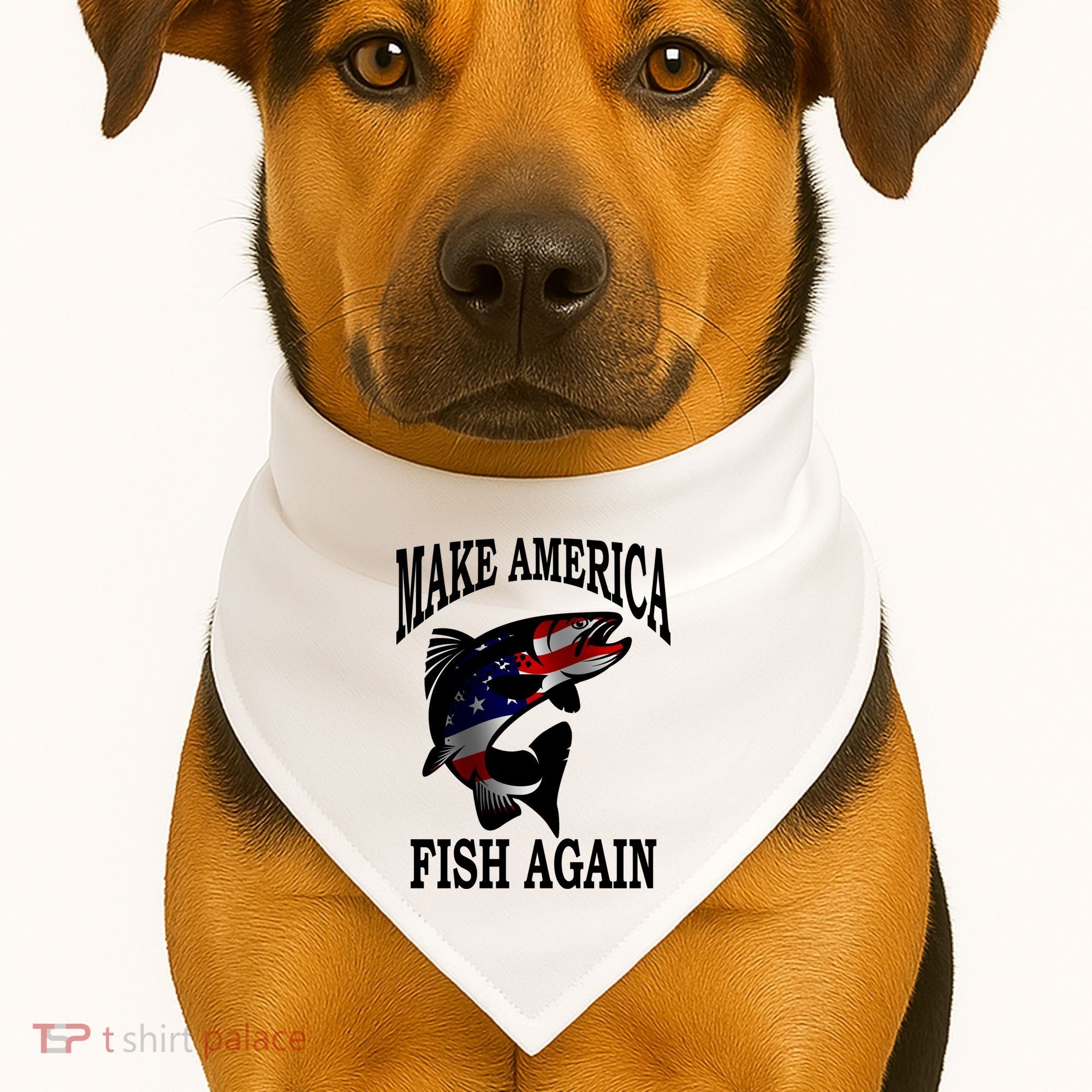 Make America Fish Again USA Fishing Gift USA-Made Doggie Bandana