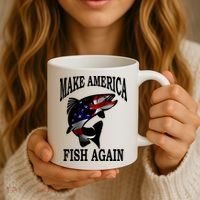 Make America Fish Again USA Fishing Gift Coffee Mug thumb 3