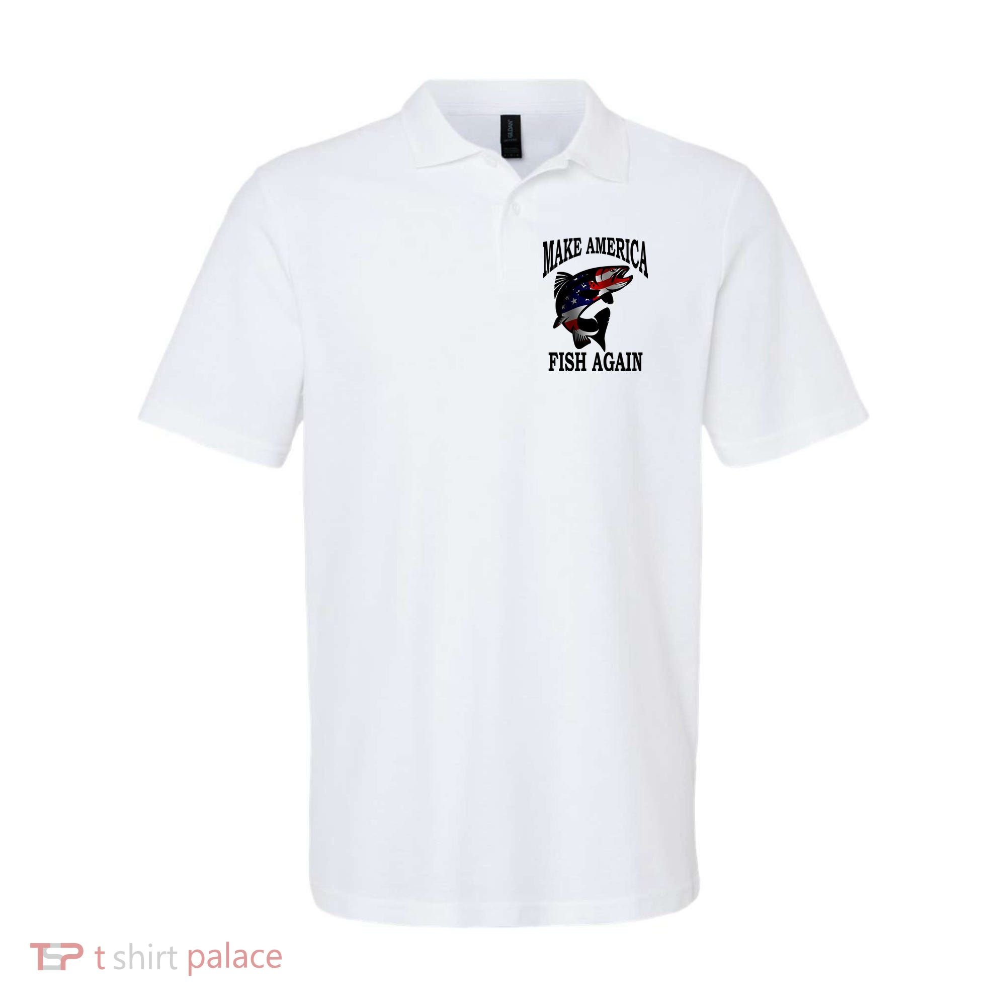 Make America Fish Again USA Fishing Gift Polo