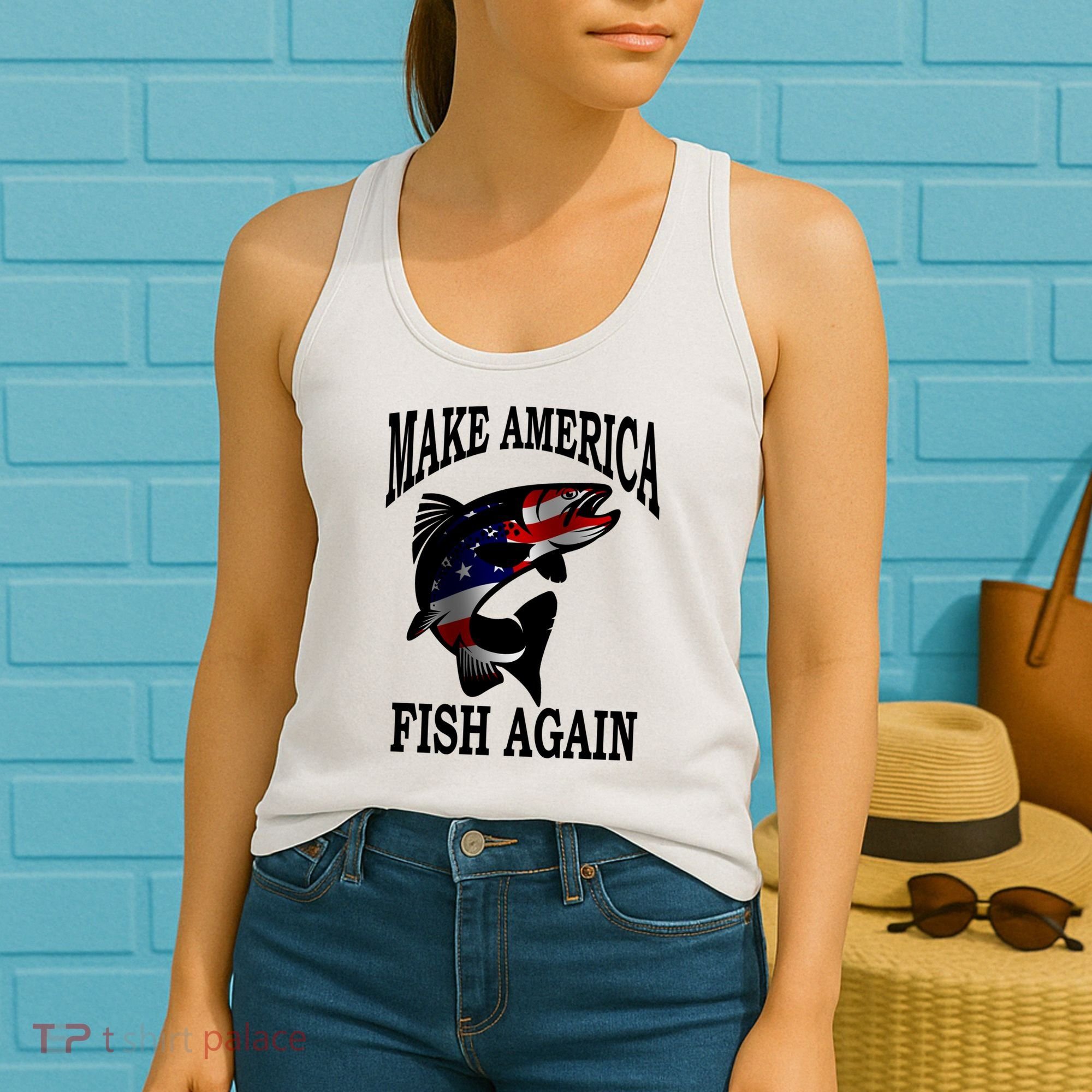 Make America Fish Again USA Fishing Gift Women's Tank Top