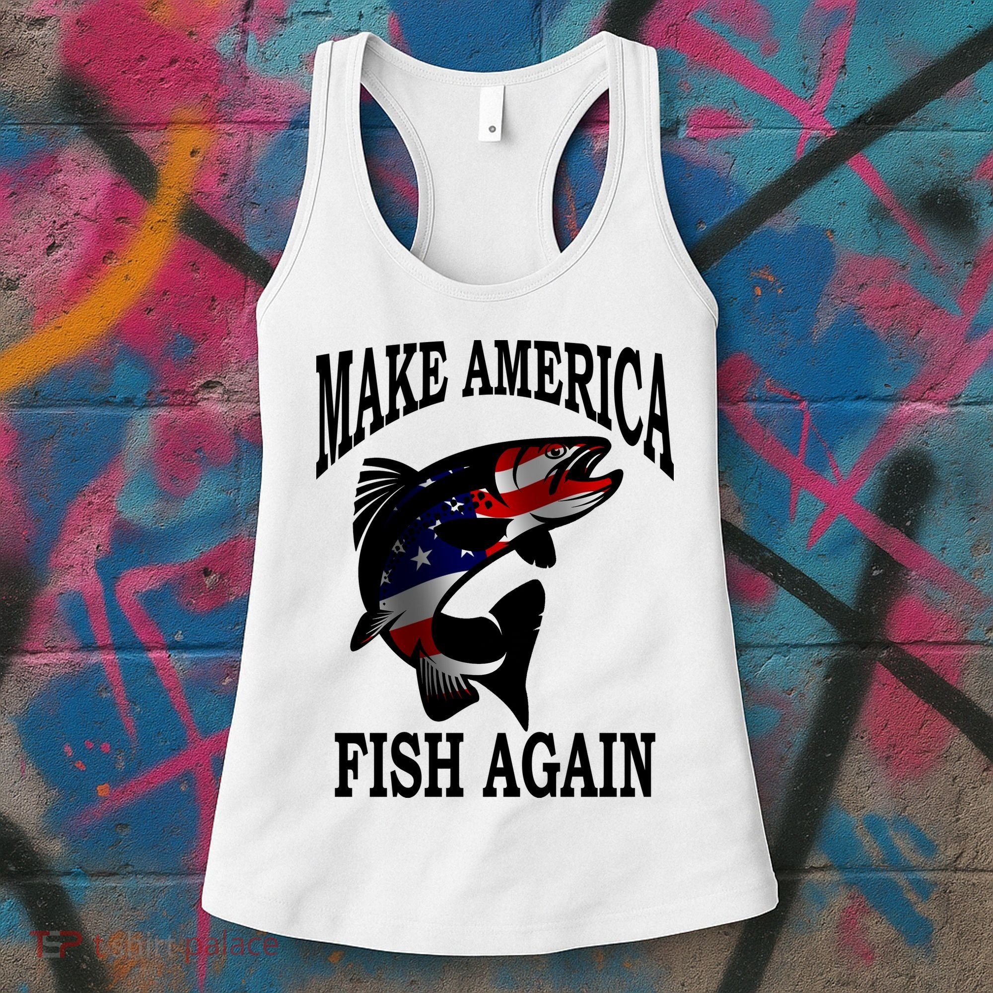 Make America Fish Again USA Fishing Gift Women's Tank Top