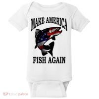 Make America Fish Again USA Fishing Gift Baby Bodysuit thumb 0