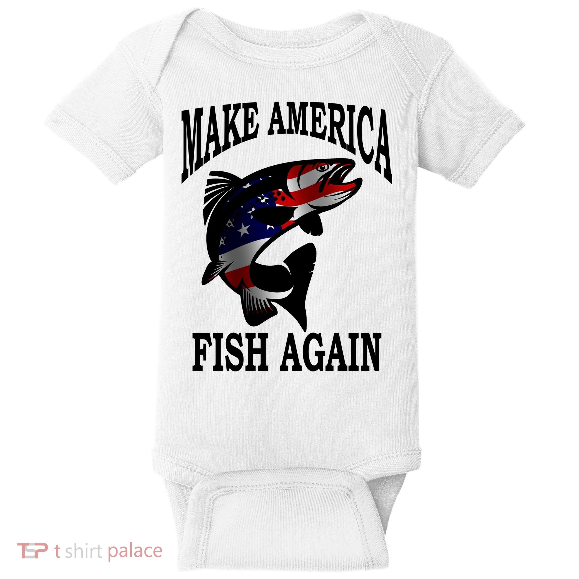 Make America Fish Again USA Fishing Gift Baby Bodysuit