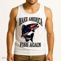 Make America Fish Again USA Fishing Gift Tank Top thumb 3