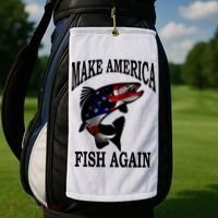 Make America Fish Again USA Fishing Gift Golf Towel thumb 2
